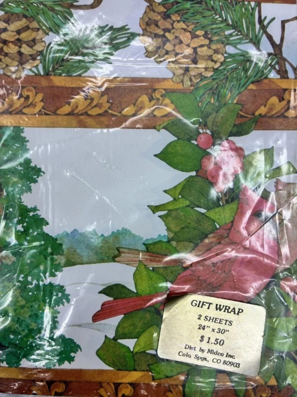 Vintage Midco Christmas Gift Wrap Paper 2 Sheets 24